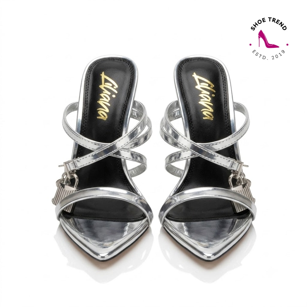 BANKS-2A Silver Pointed Toe Heels
