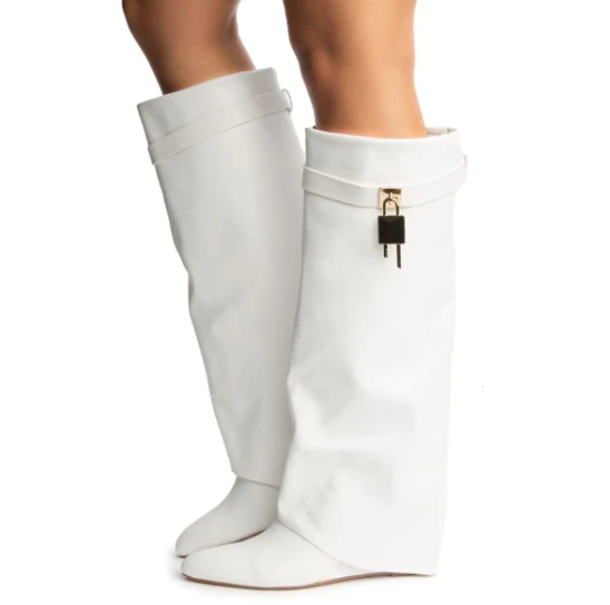 Mutto-01 Women's Knee High Pointed Toe Faux Leather Boots By Liliana