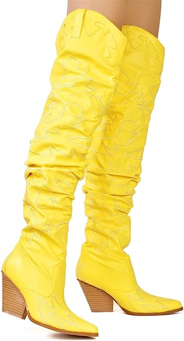 Kelsey-30 - Cape Robbin Cowboy Fashion Western Pointy Over The Knee Thigh High Boots