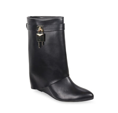 Mutto-02 By Liliana Women's Knee High Pointed Toe Faux Leather Boots