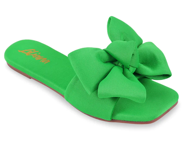 Women's Slip-on Flat Sandals Flowery Strap Shinee-10 By Liliana