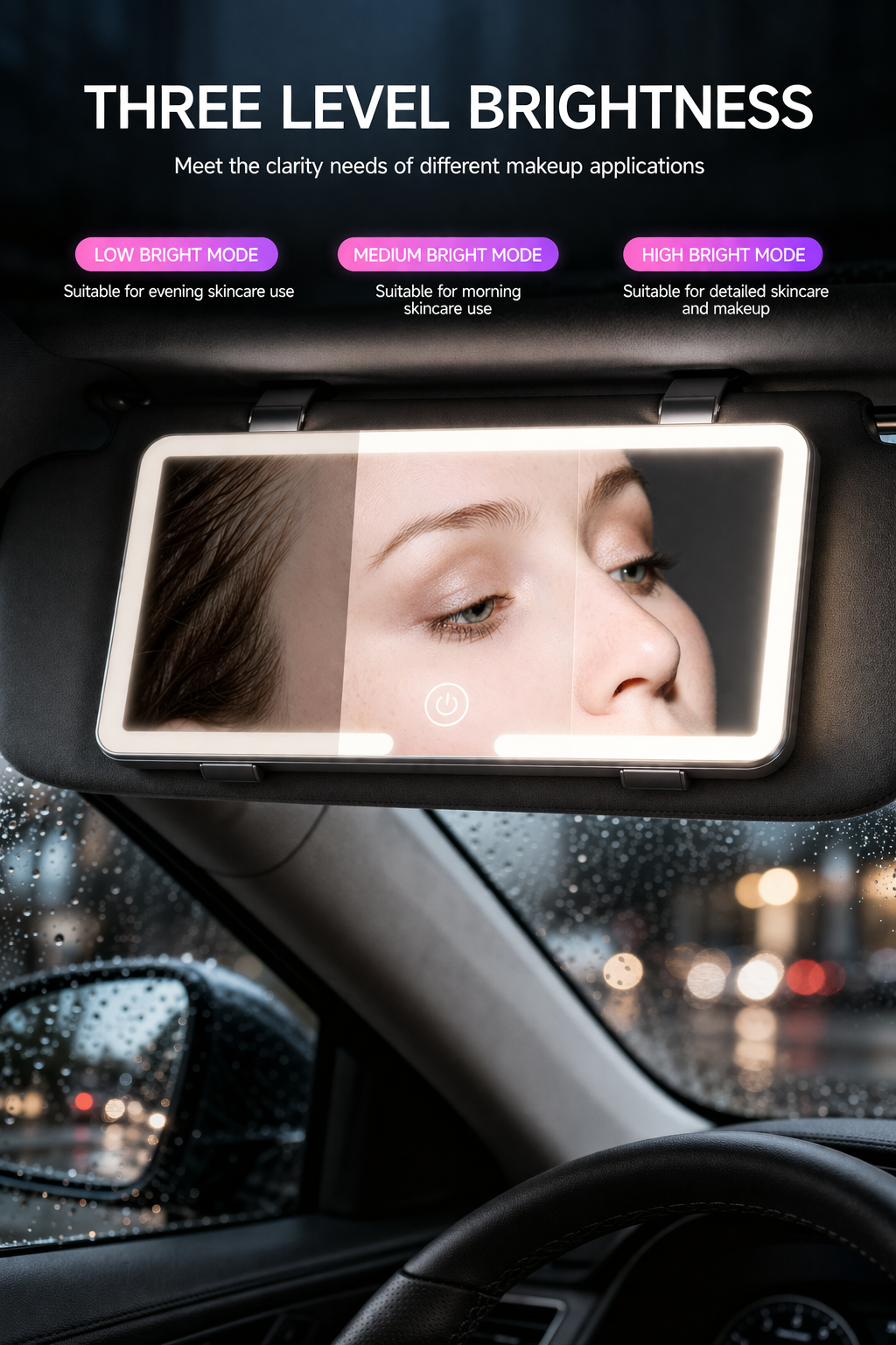 GlowVisor™ LED Makeup Mirror 🚗💡 Flawless Anywhere