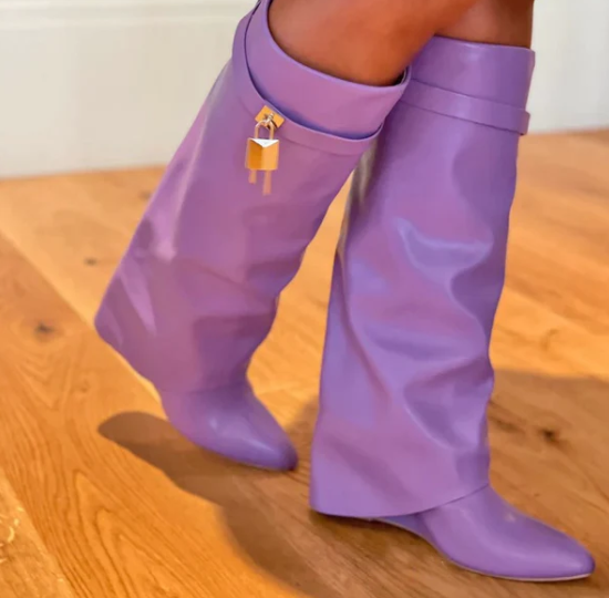 Mutto-01 Women's Knee High Pointed Toe Faux Leather Boots By Liliana