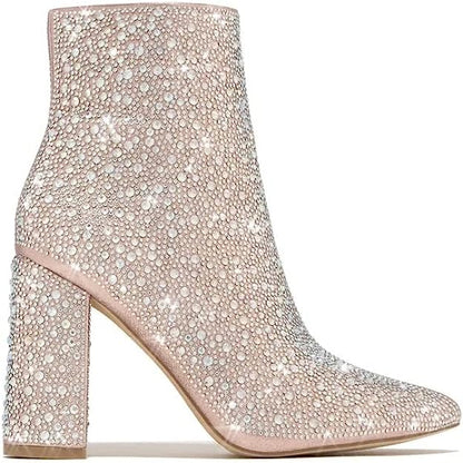 Runaway-01 Rhinestone Ankle Booties by Pazzle
