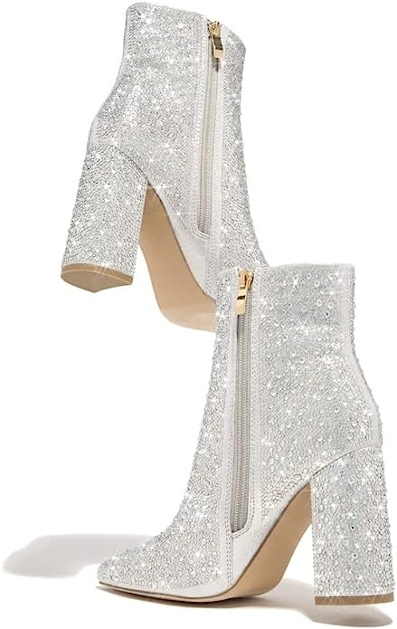 Runaway-01 Rhinestone Ankle Booties by Pazzle