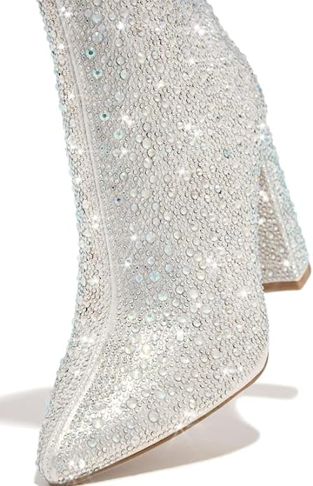 Runaway-01 Rhinestone Ankle Booties by Pazzle