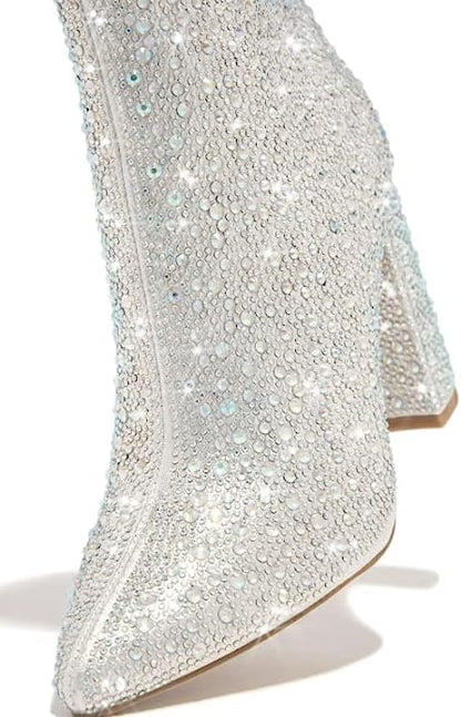 Runaway-01 Rhinestone Ankle Booties by Pazzle
